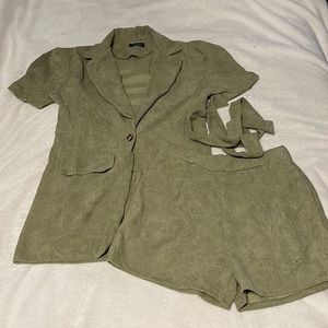 Corduroy blazer and short set